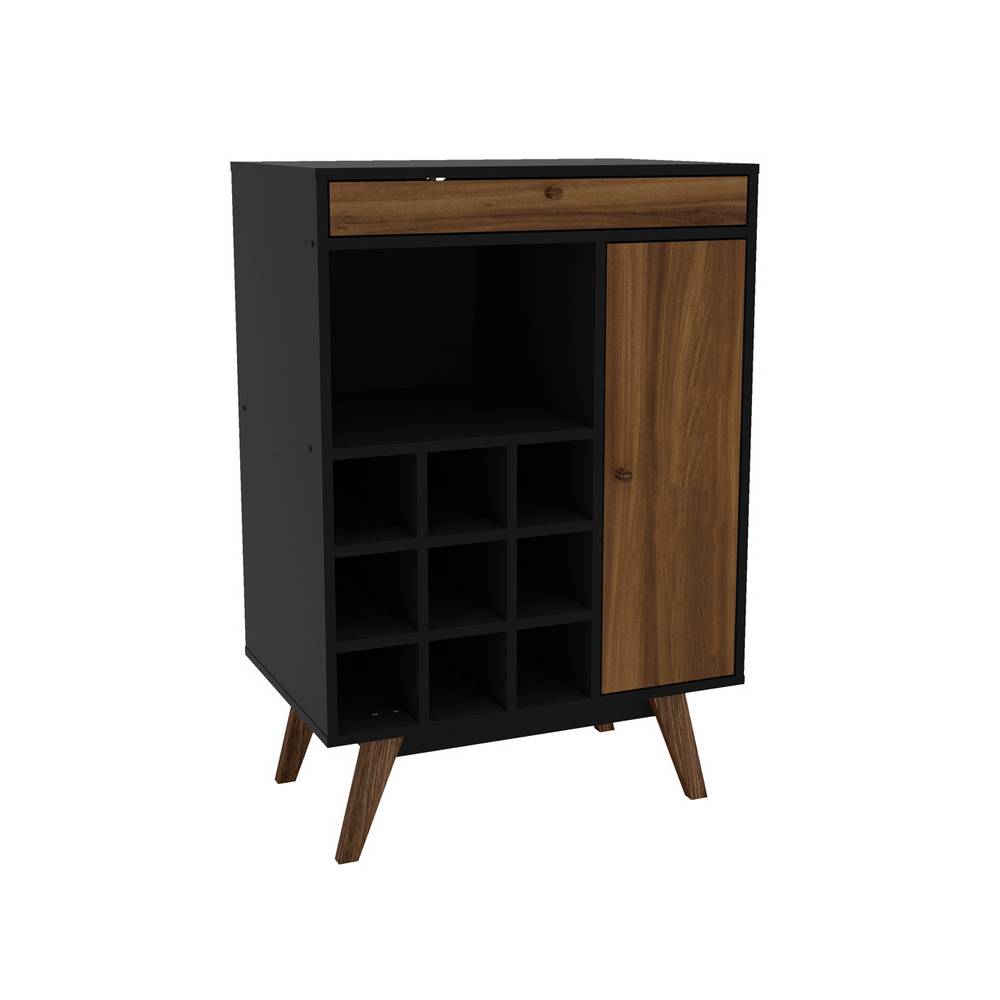 Mueble para bar de madera 99.1x67x44.5 cm negro/avellana