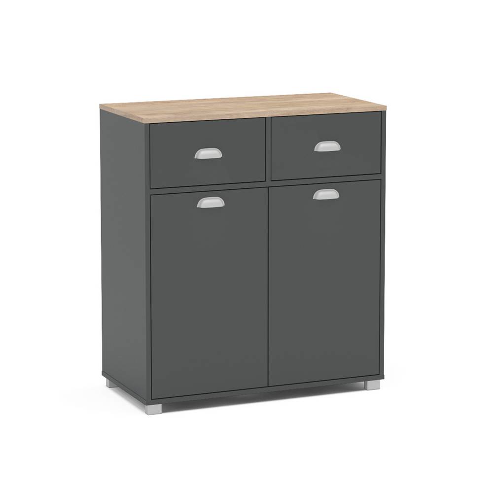 Mueble organizador de madera 90x80x40 cm gris