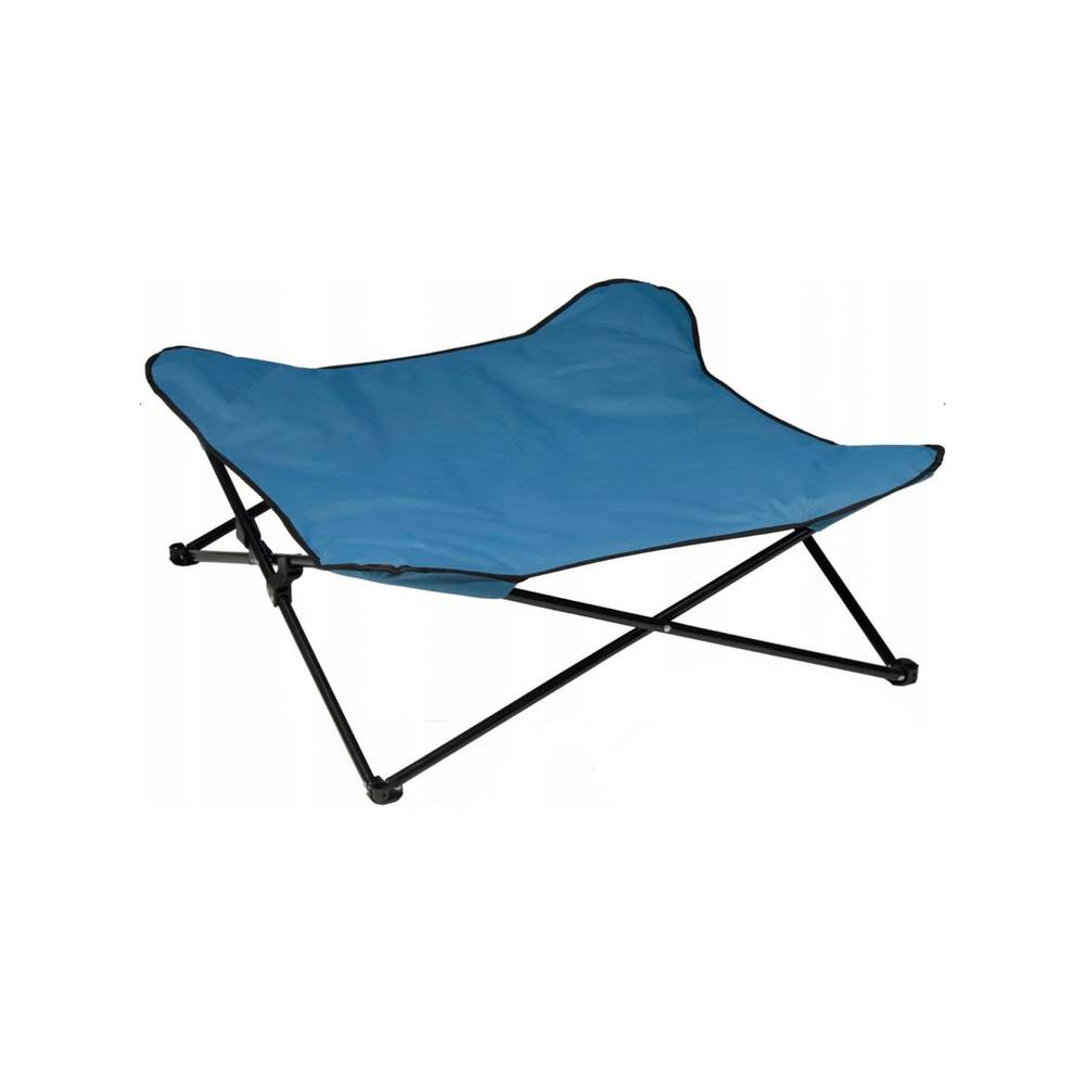 Cama para mascota para camping plegable azul