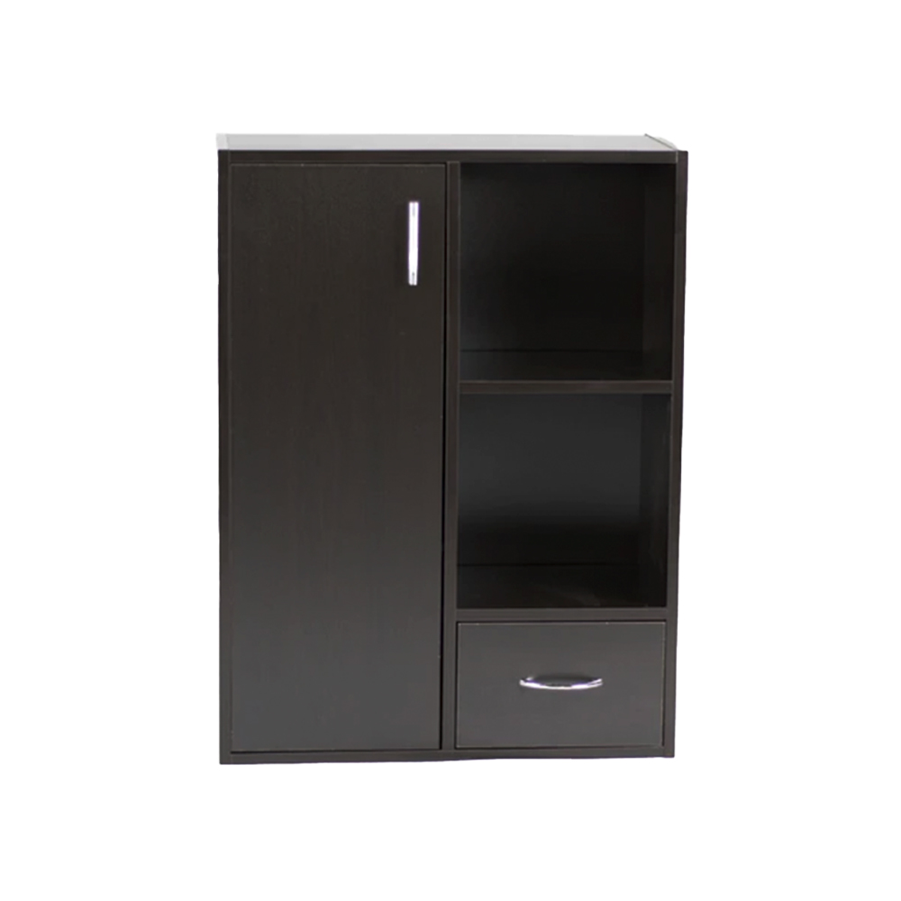 Librero 1 puerta 2 gavetas negro 60x80x30