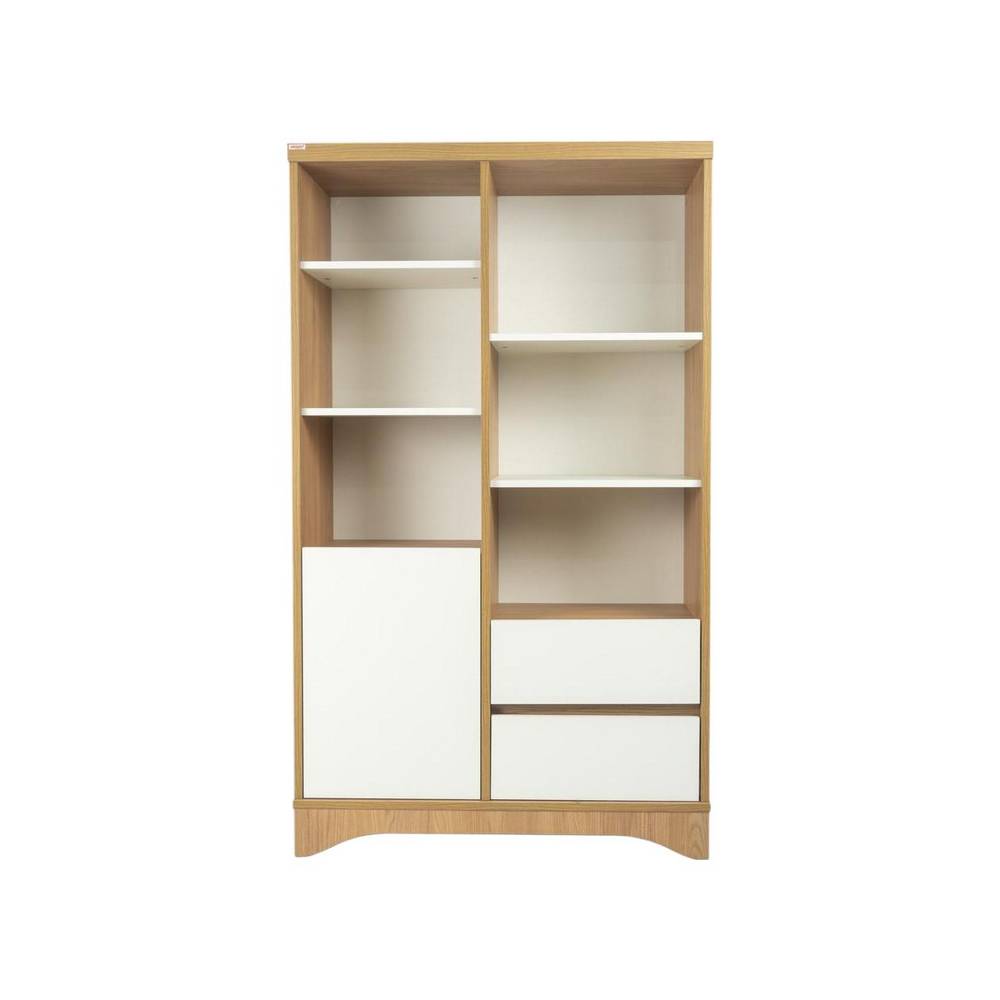 Mueble organizador con gavetas 90x35.2x15.2 cm blanco y olmo