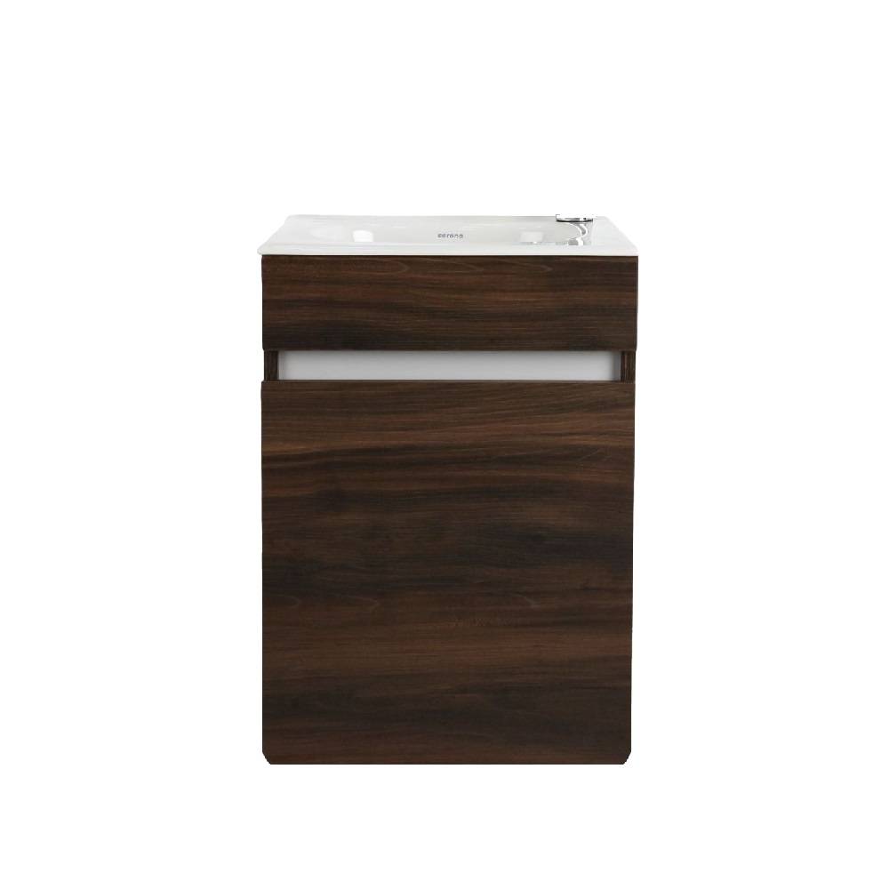 Gabinete con lavamanos elevado color café de 40 x 35 cm