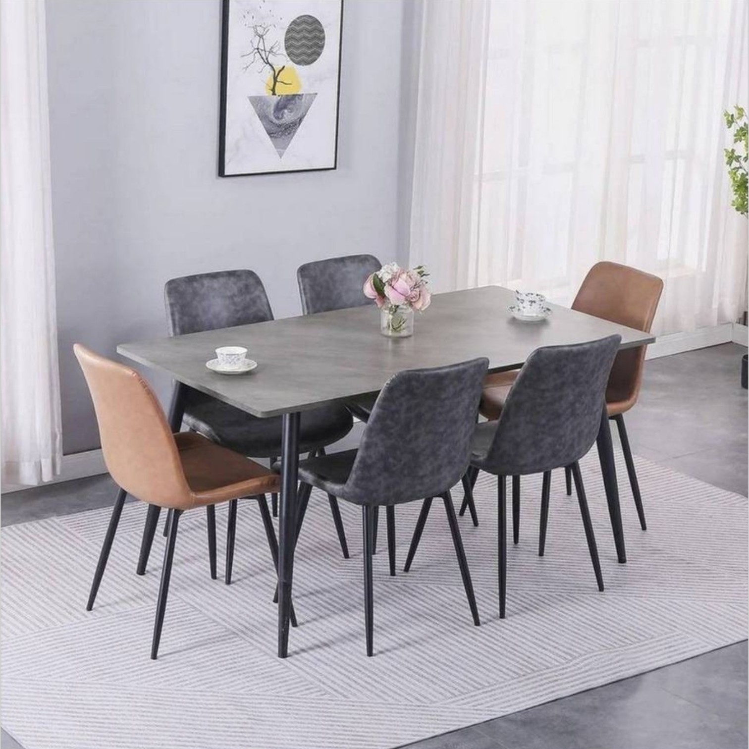 Mesa de madera rectangular 160 x 90 x 75 cm color negro