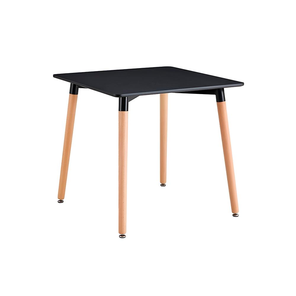 Mesa de comedor rectangular negro 80x80x74 cm