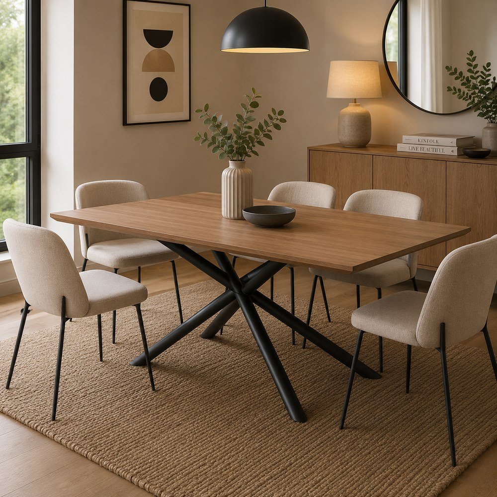 Mesa de comedor rectangular 180 x 90 x 75 cm color café