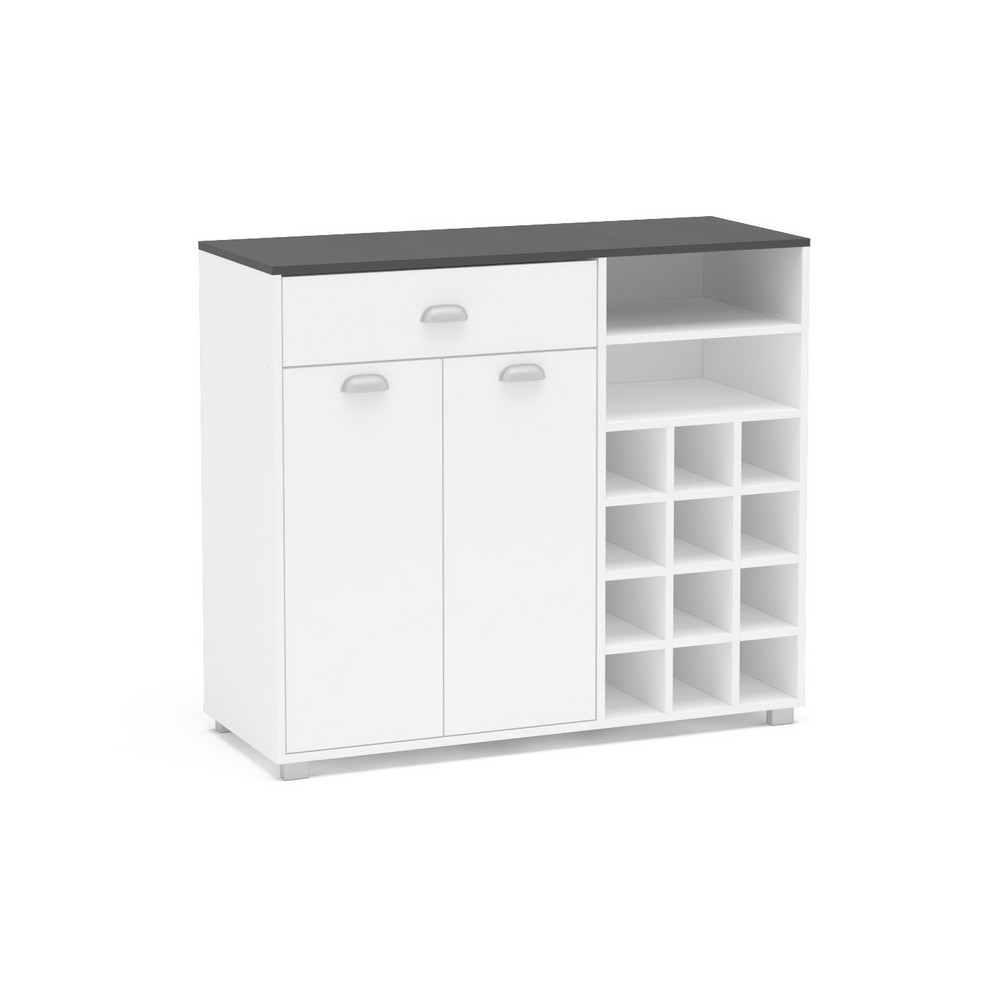 Mueble bar sintra 90x103x40 cm blanco y gris