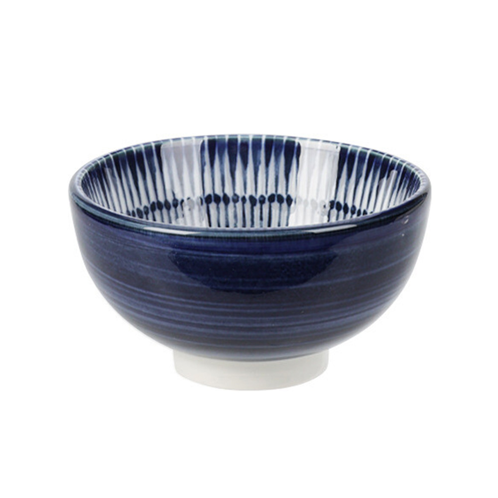 Bowl de porcelana 9.5 cm blanco con líneas azules