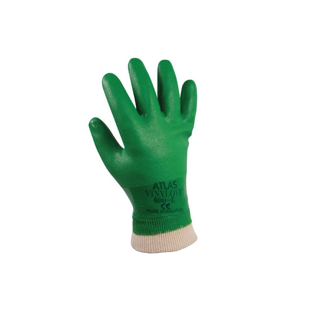 Guantes de pvc con puño elastico talla l