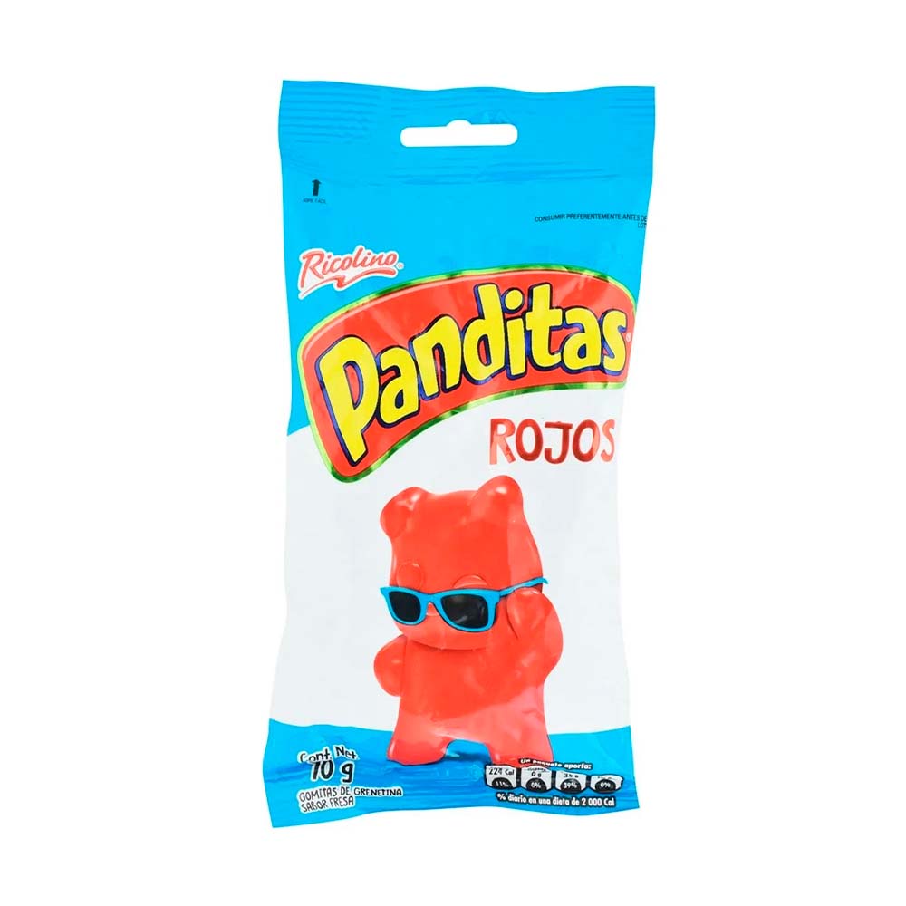 Gomitas panditas rojos 70g