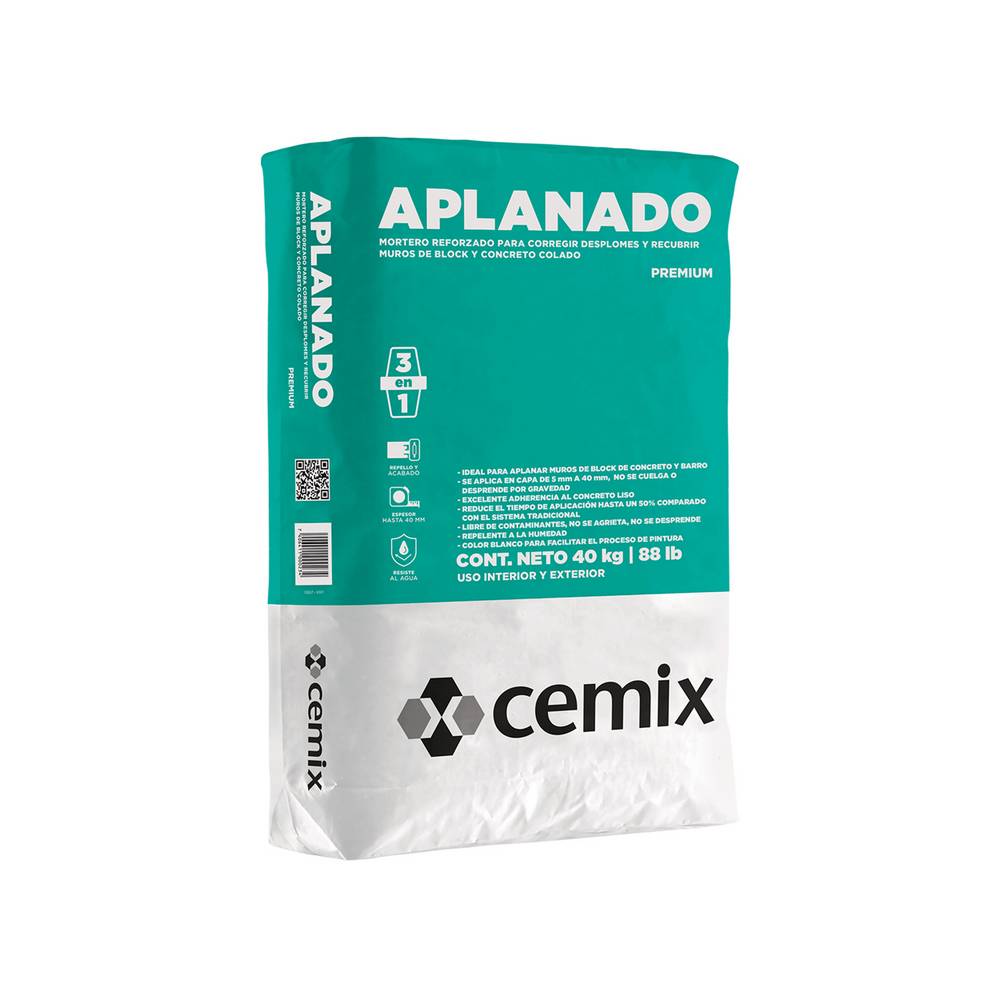 Repello cemix aplanado blanco 40kg