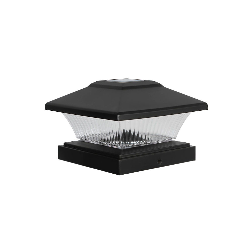 Lampara solar para punta de poste negro