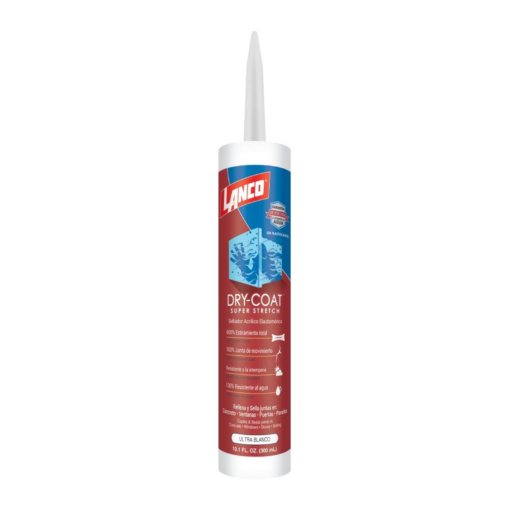 Sellador 100% acrílico antihongo blanco dry coat stretch 300 ml (10.1 oz)