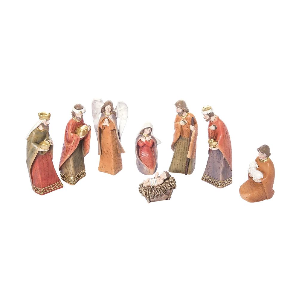 Nacimiento navideño 5.08x5.08x16.51 cm 8 piezas