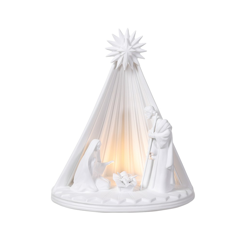 Nacimiento navideño blanco con luz hhxmas