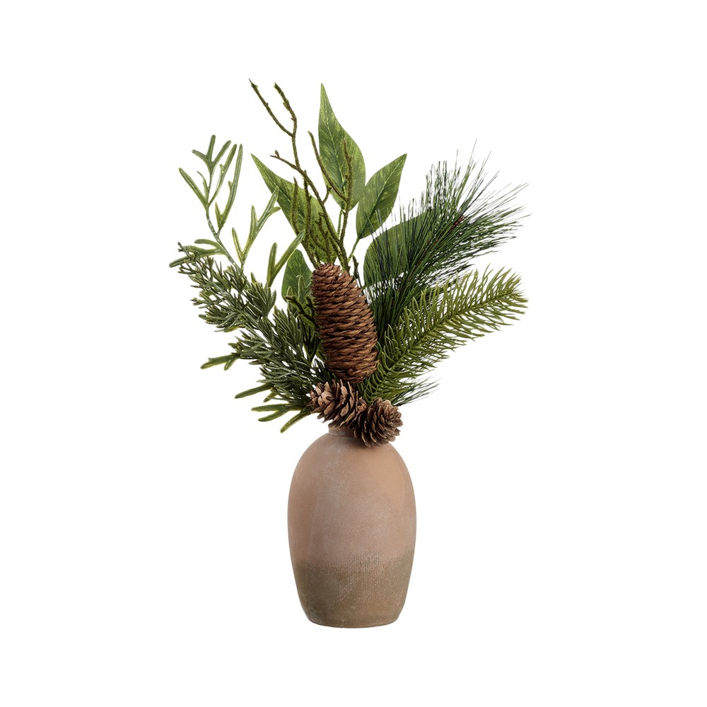 Planta artificial con maceta de cemento 33.02 cm