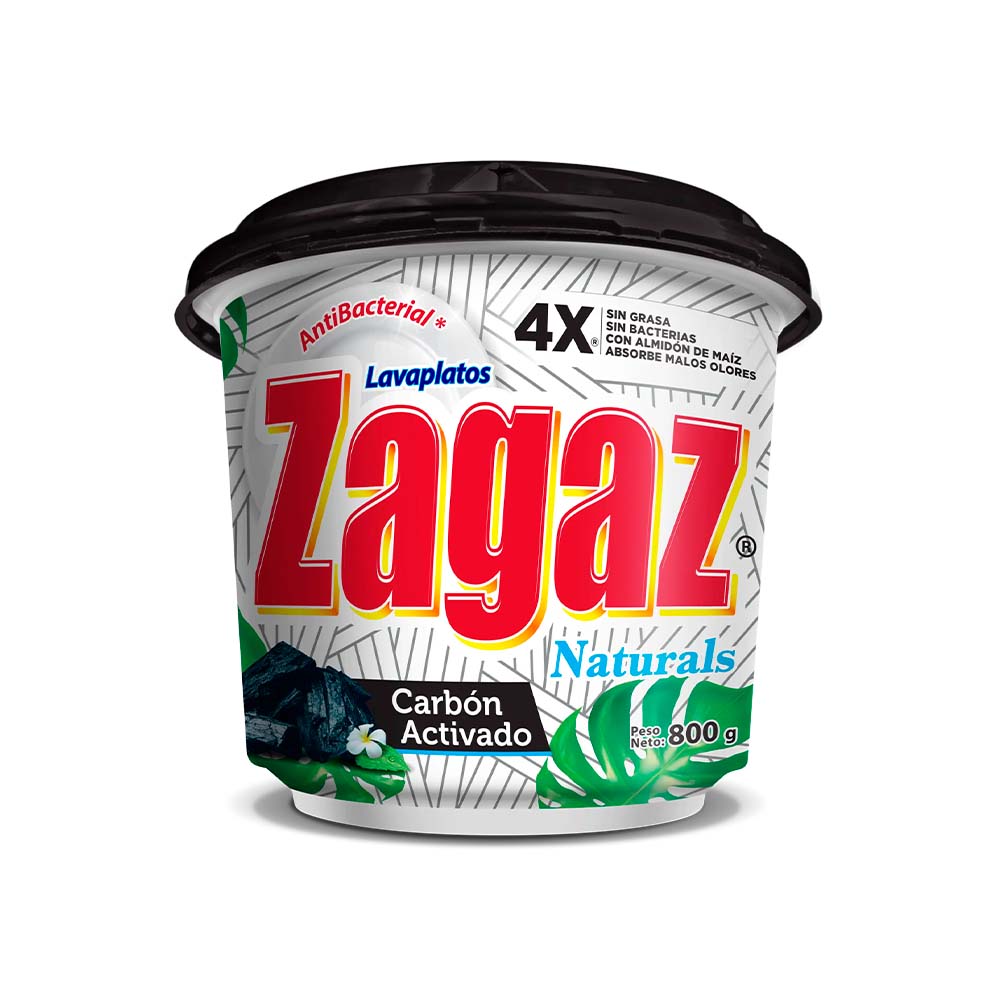 Lavaplatos zagaz naturals carbon activado 800 g