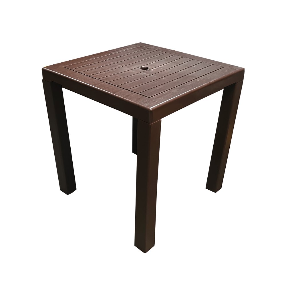 Mesa plastica salvaplastic café cedro