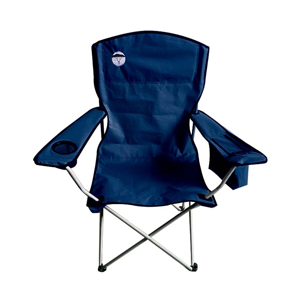 Silla para acampar plegable con hielera navy