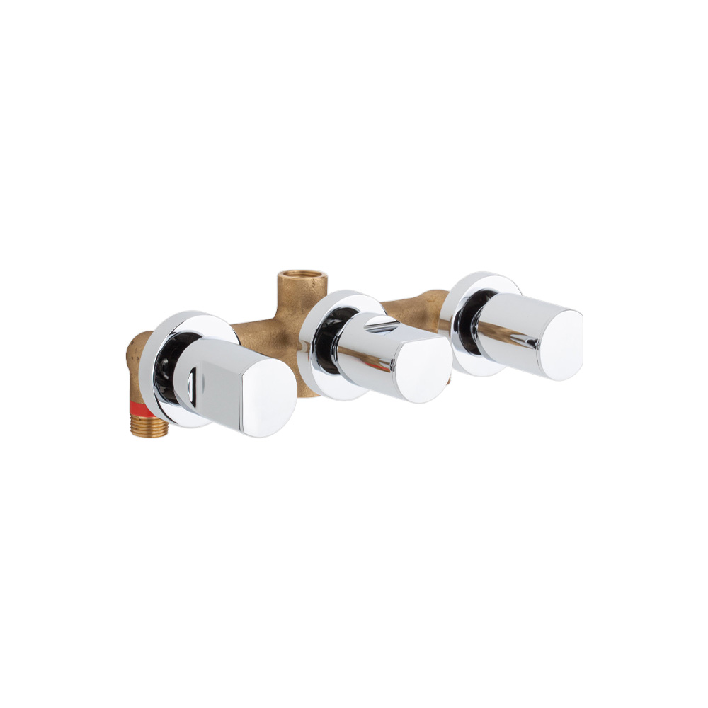 Mezclador de 3 vias con inversor para ducha emp 8pulg kalo
