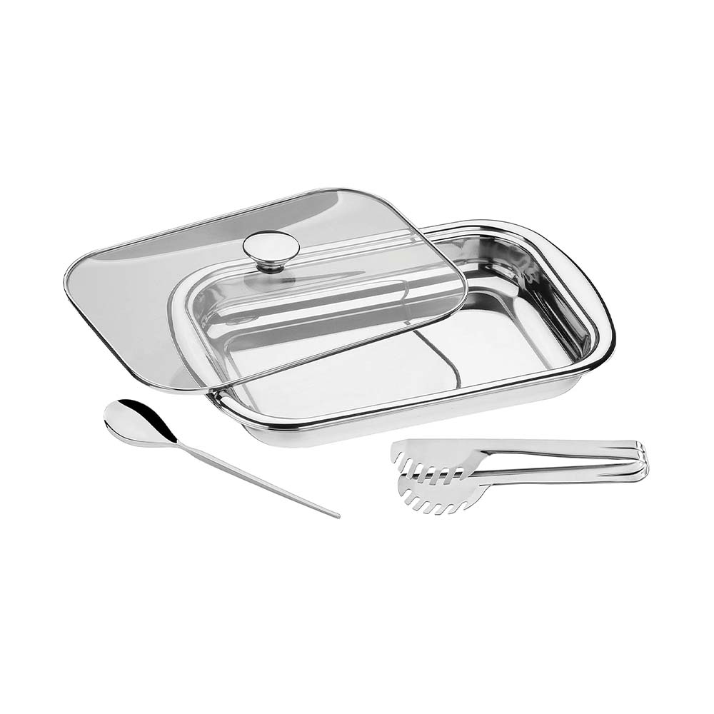 Asadera/cuchara/pinza para asar y servir 3 piezas