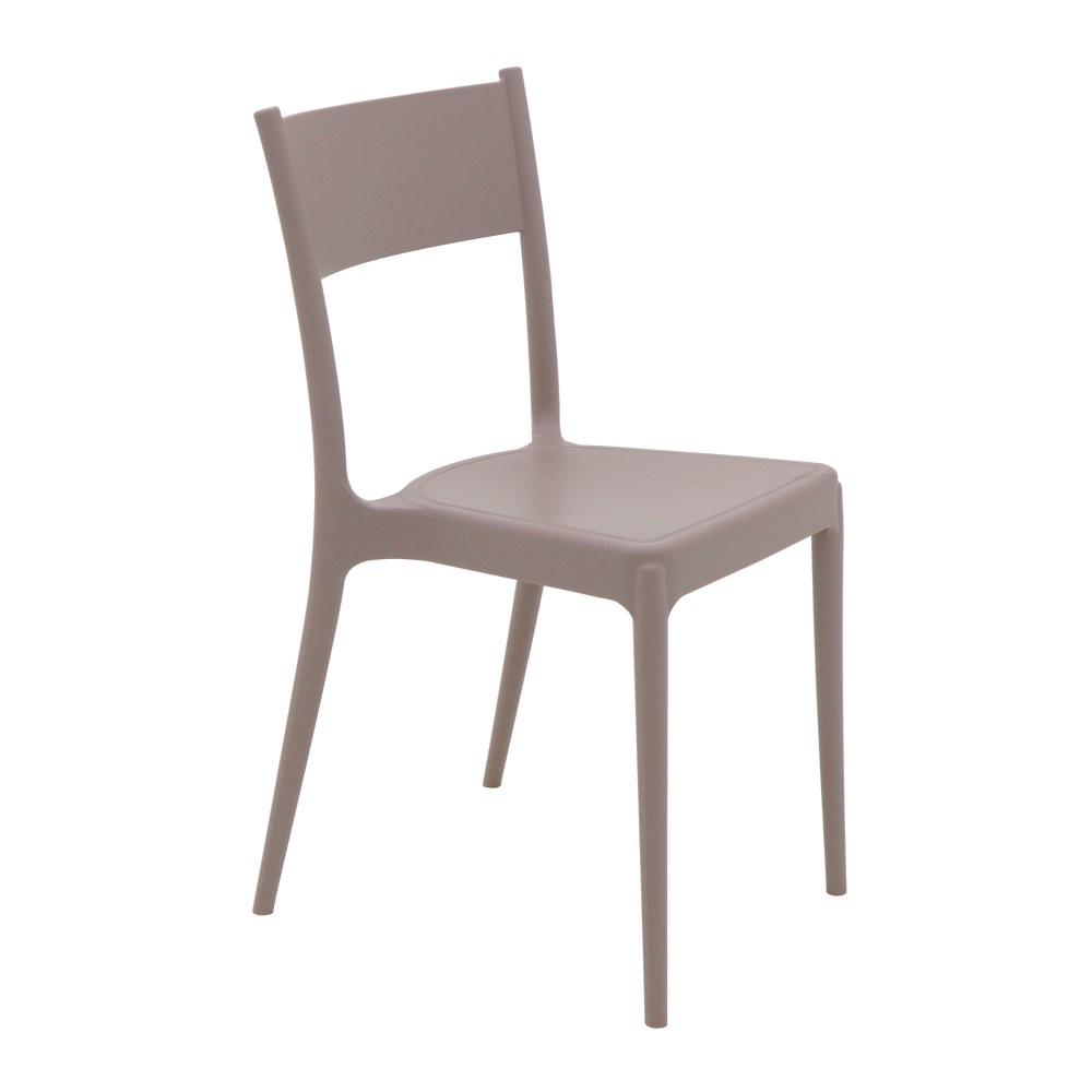 Silla plastica sin brazo taupe diana