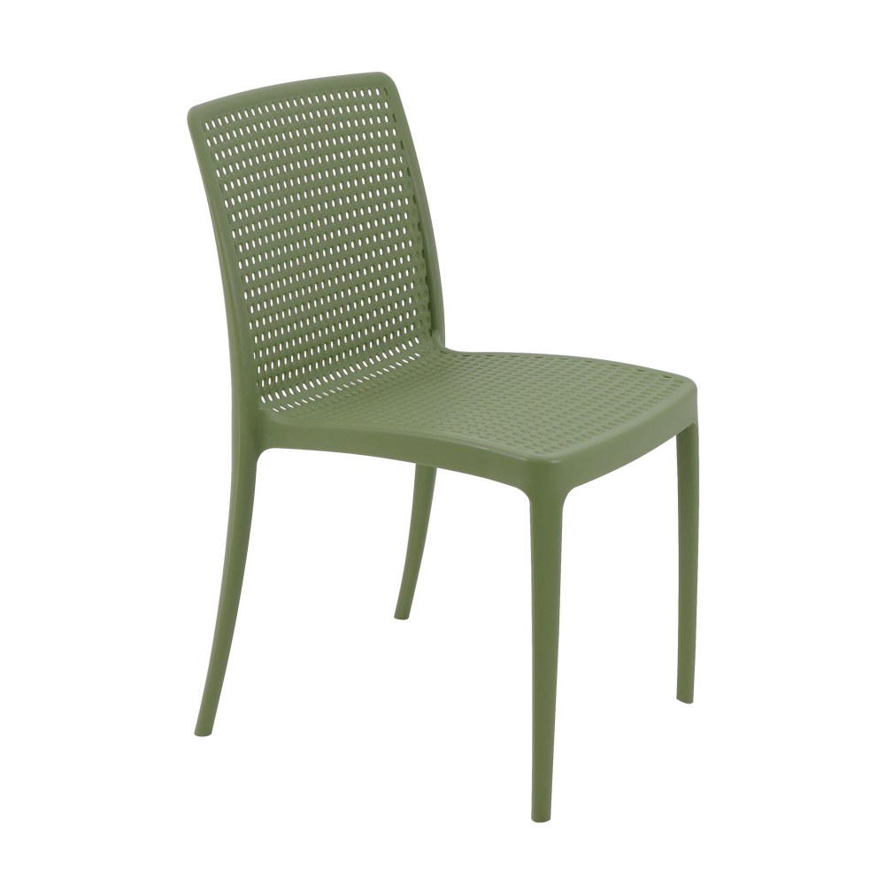 Silla plastica sin brazo verde oliva isabelle