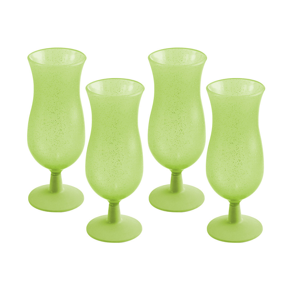 Copa fiesta 380 ml con glitter tunel-oliva 4 pzas