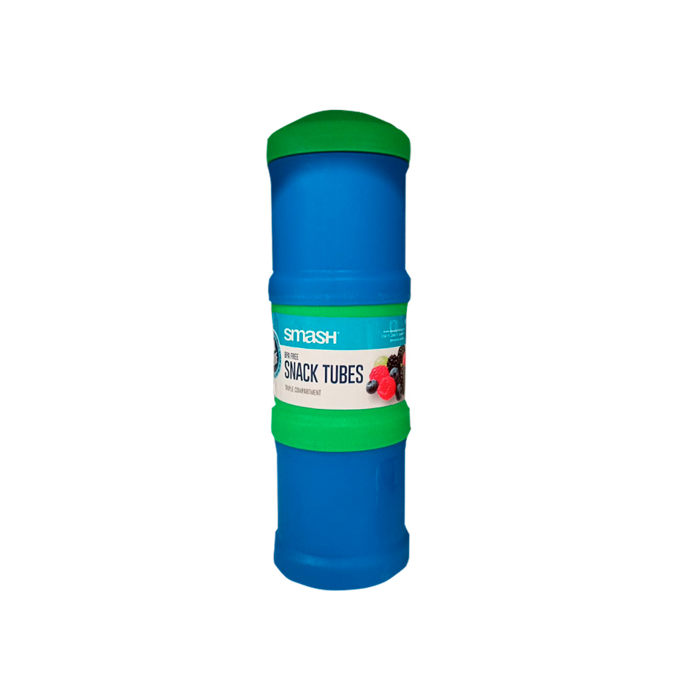 Deposito plastico snack tube azul/verde