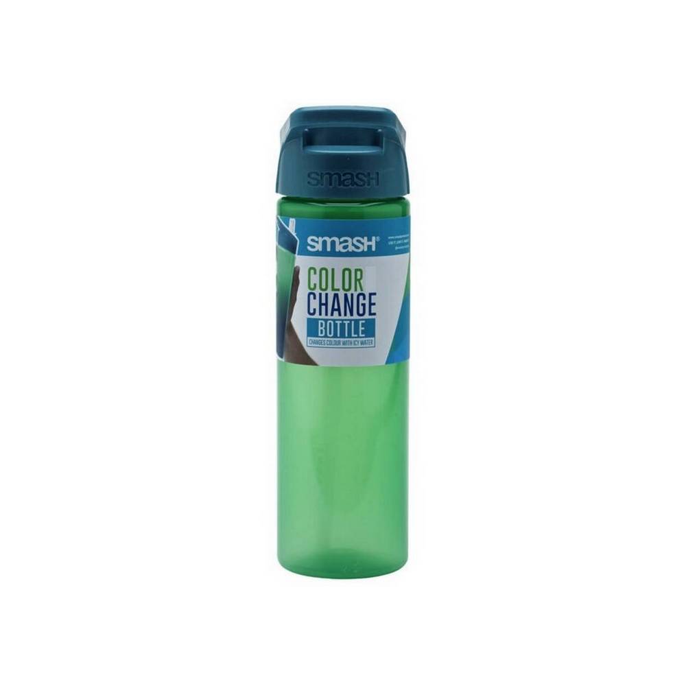 Botella de plástico con pajilla 700 ml verde cambiante