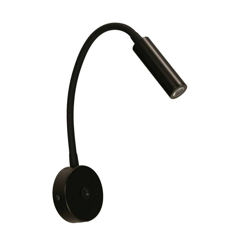 Lampara led movil de pared 1l 2.5w 3000k negro
