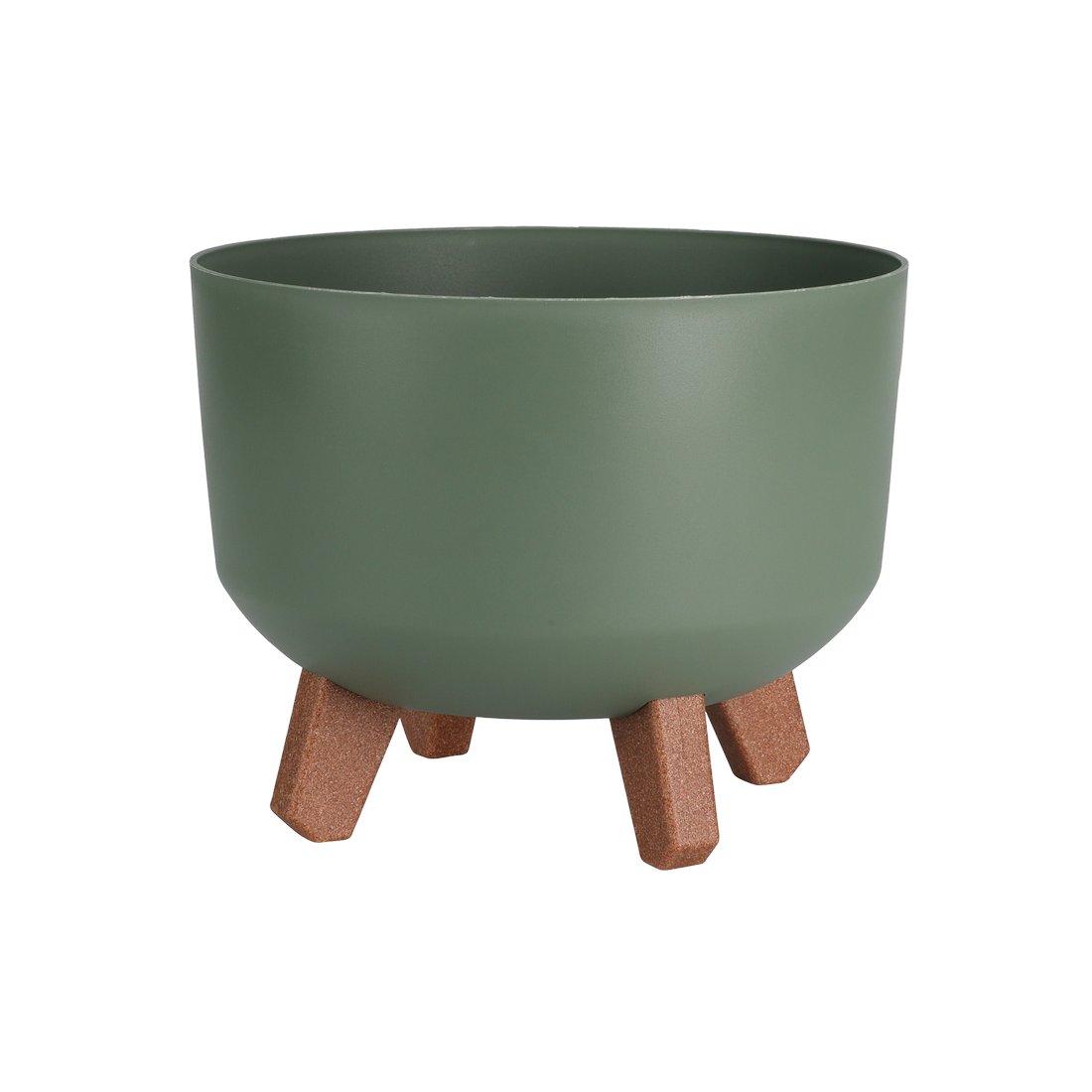Maceta con patas 23.8x18.7 cm verde