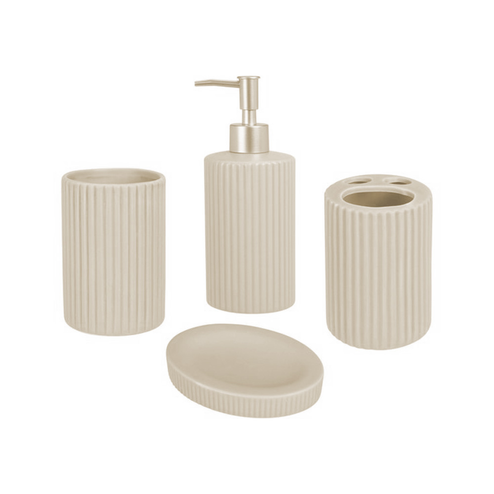 Accesorios para baño de ceramica gris 4 piezas
