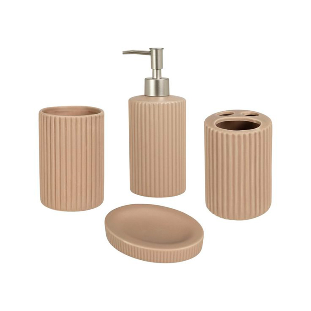 Accesorios para baño de ceramica café 4 piezas