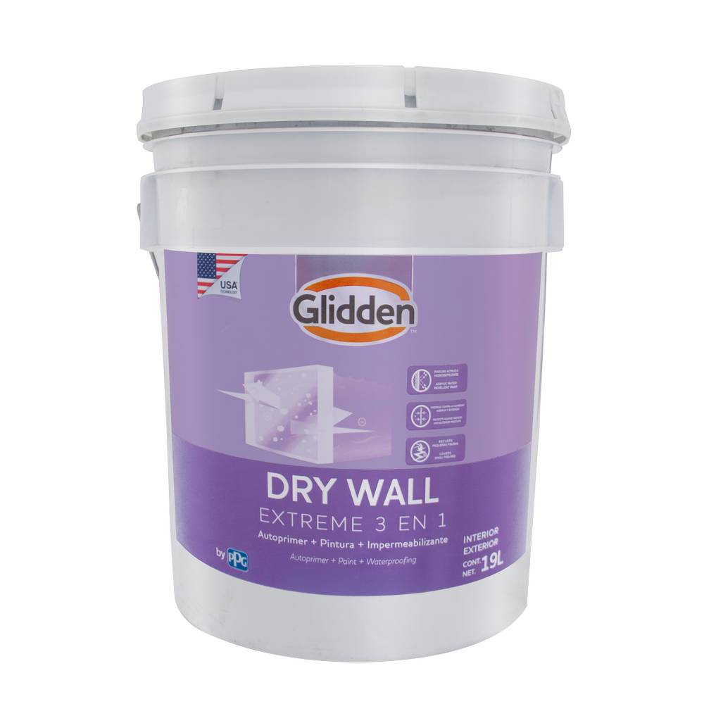 Impermeabilizante para pared blanco satin dry wall xtrm 3en1 19 l (cub)