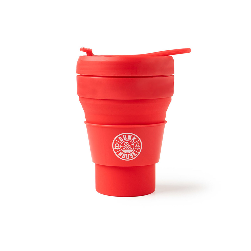 Vaso de silicona plegable rojo