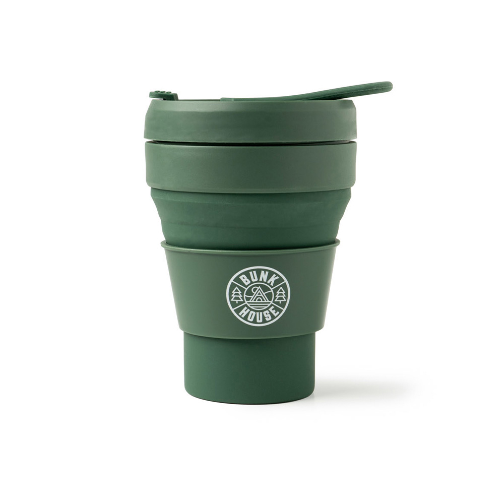 Vaso de silicona plegable verde