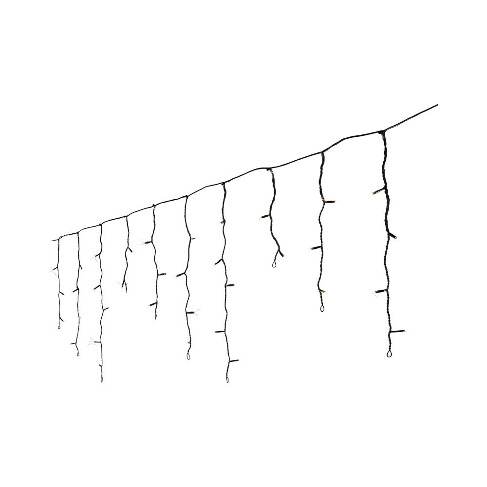Guia navideña led cascada 256l luz fría cable negro