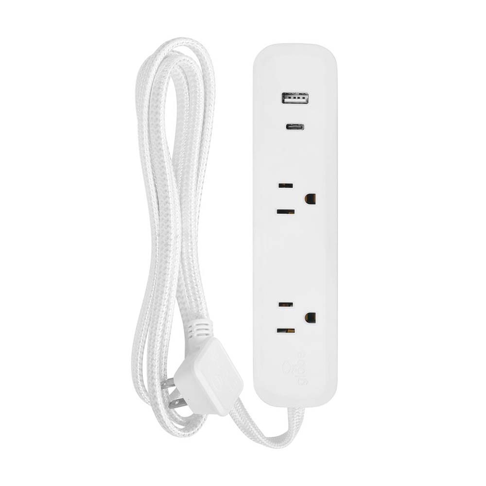 Regleta polarizada 2 tomas+usba+usbc 6ft blanco designer