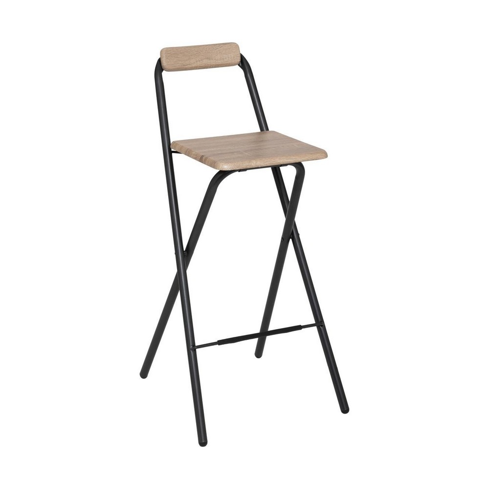 Silla para bar extensible beige con patas negras