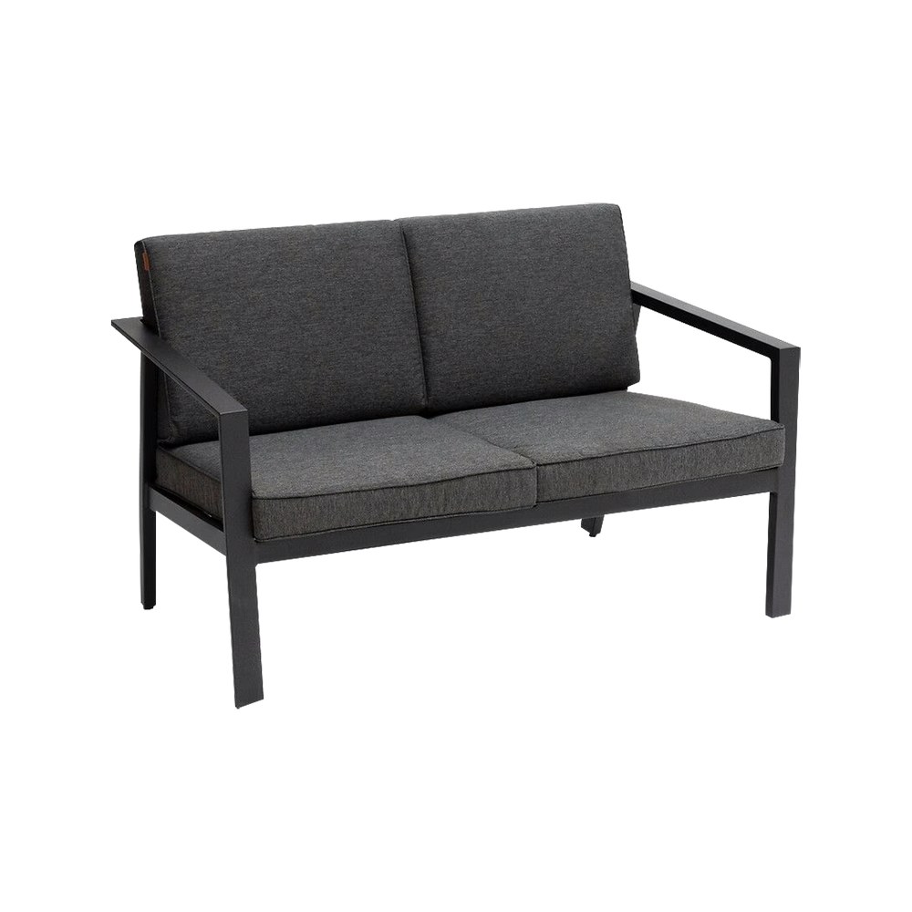 Sofa para exterior de aluminio 127x63x72 cm gris oscuro