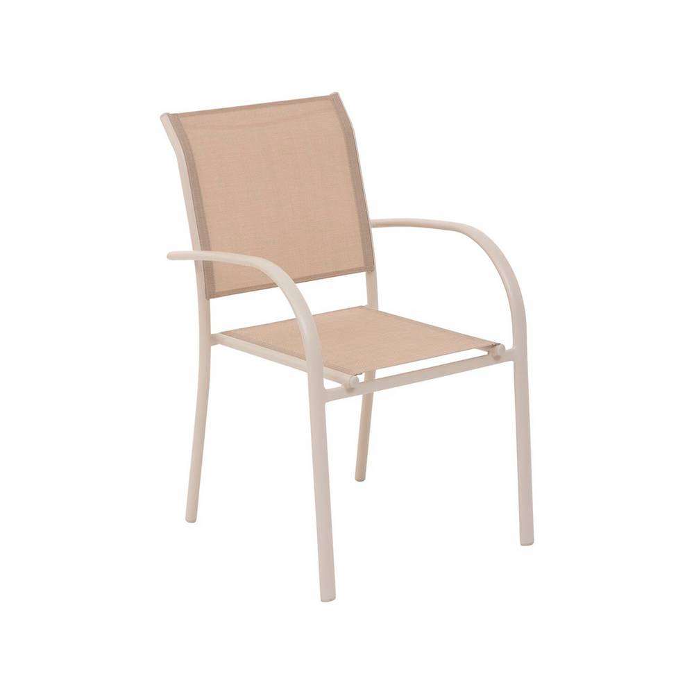 Silla de aluminio para exterior 56x65x88 cm beige