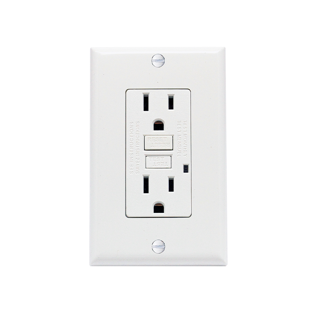 Toma doble gfci blanco 15a 125v g.comercial