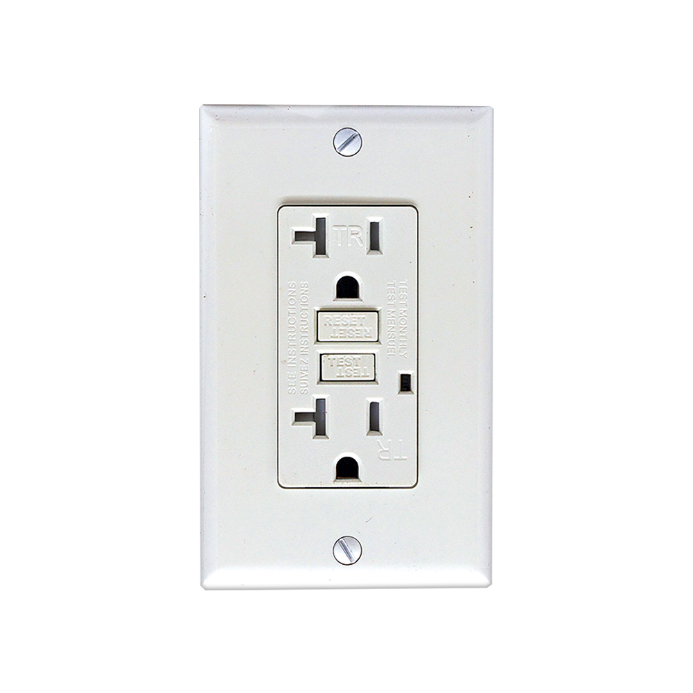 Toma doble gfci tr blanco 20a 125v g.comercial