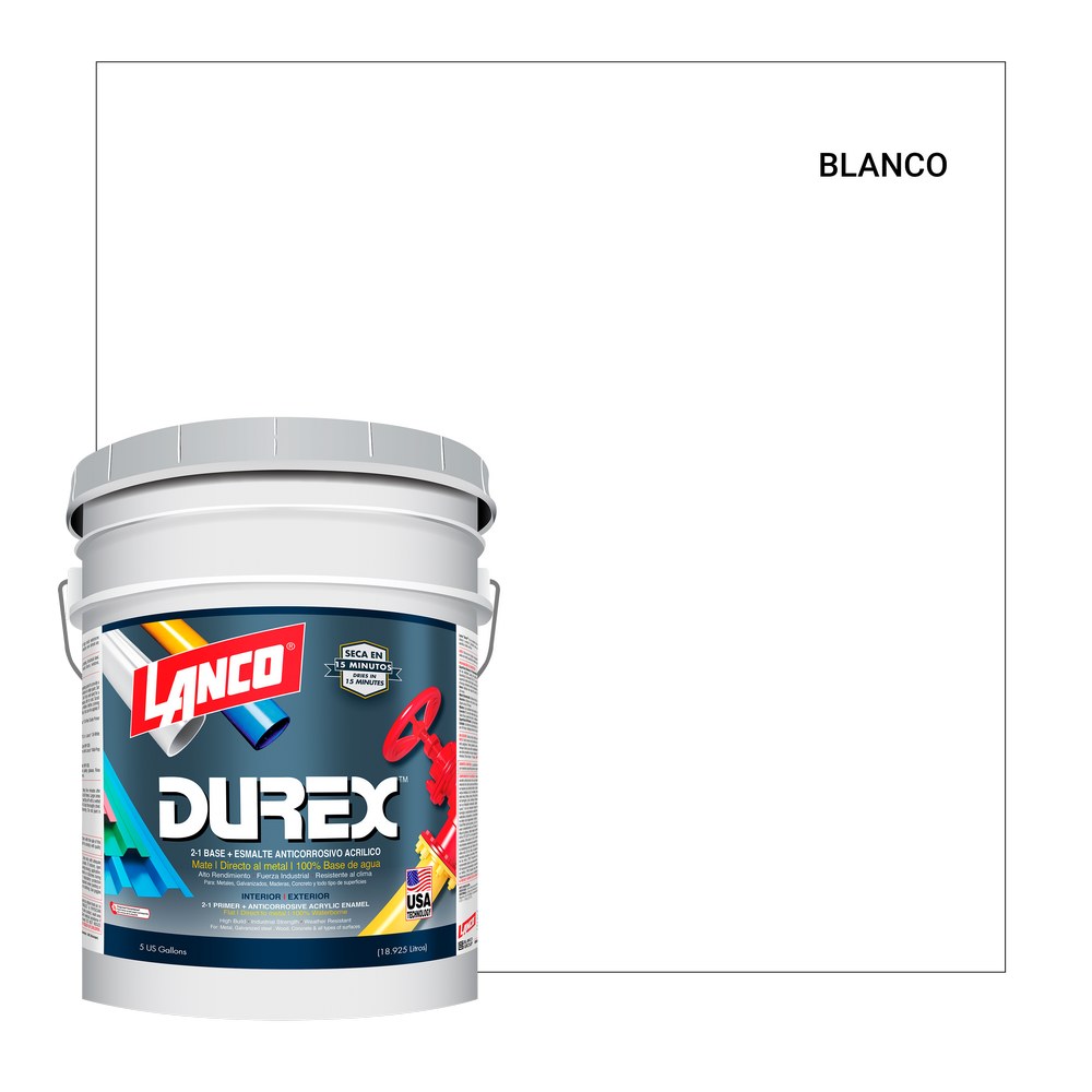 Anticorrosivo base agua blanco mate durex 18.925 l (cub)