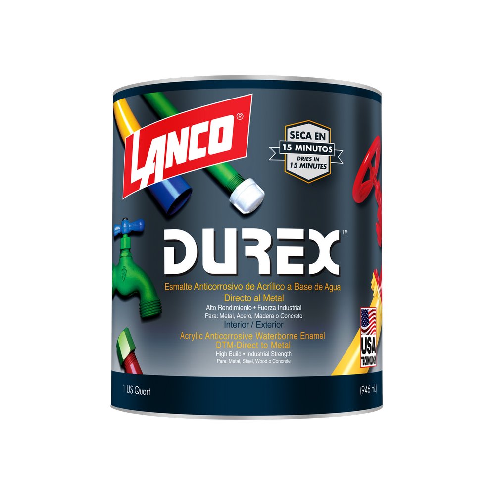 Anticorrosivo base agua negro durex mate cuarto (0.946 l)