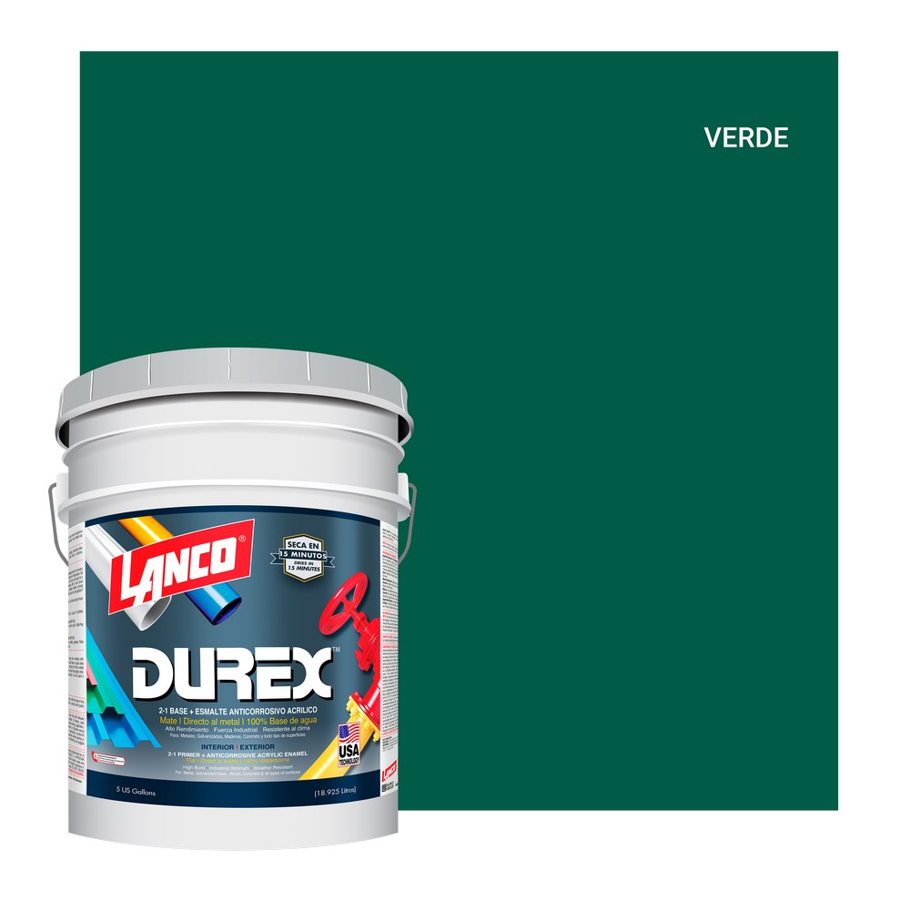 Anticorrosivo base agua verde durex mate cubeta (18.925 l)