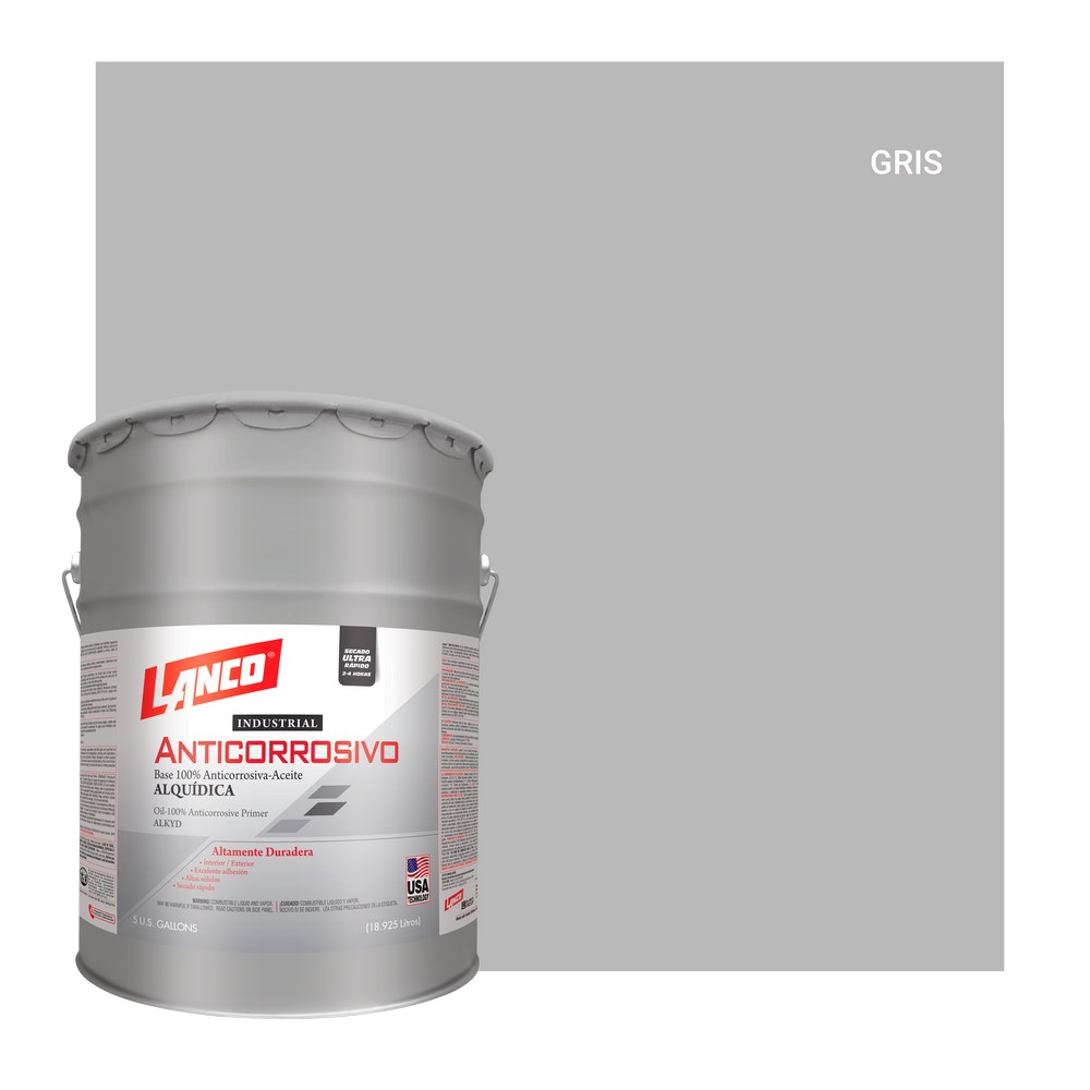 Anticorrosivo color gris brillante industrial 18.925 l (cub)