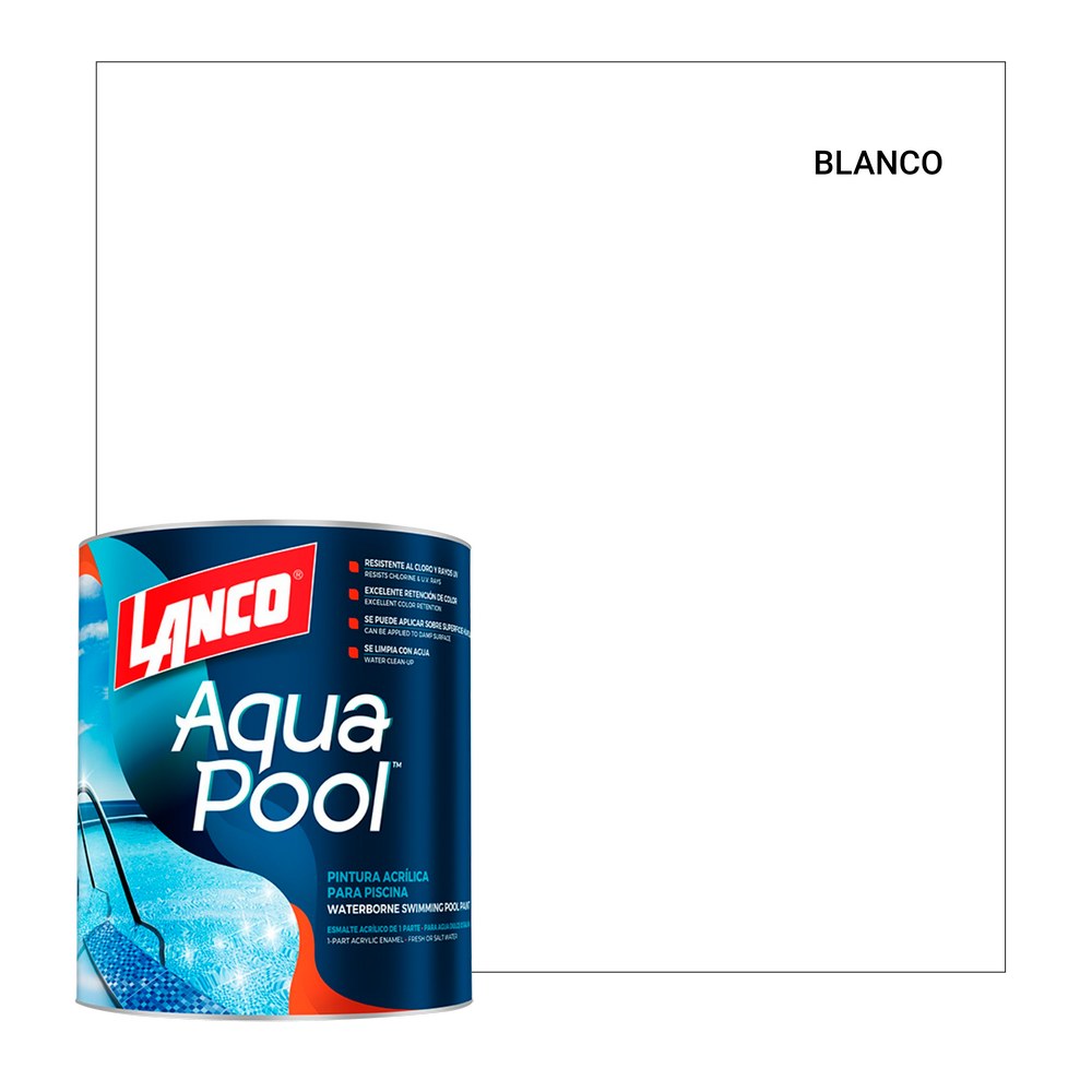 Pintura para piscinas blanco aqua pool cuarto (0.946 l)