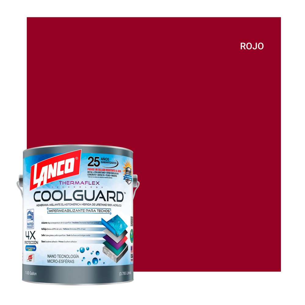 Impermeabilizante para techos rojo coolguard galon (3.785 l)