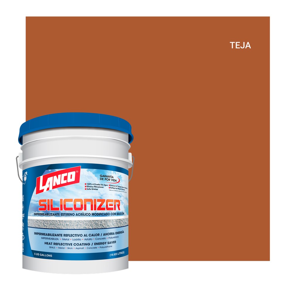 Impermeabilizante para techos color teja mate siliconizer 18.925 l